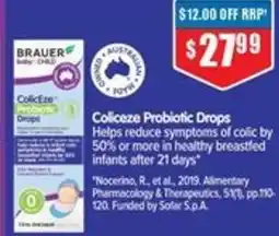 Chemist Warehouse BRAUER Coliceze Probiotic Drops offer