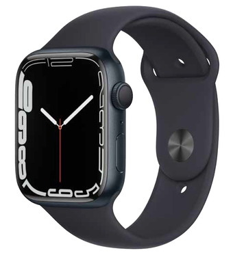 Apple watch series 7 (gps) 45mm midnight aluminium case - midnight sport band