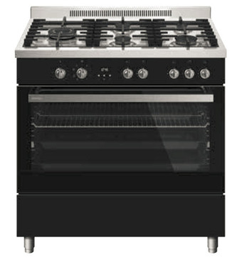 The Good Guys Omega 90cm dual fuel upright cooker offer