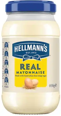 IGA Hellmann’s Mayonnaise 400g Selected Varieties offer
