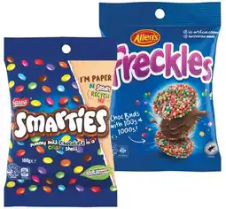 IGA Nestlé Smarties, Allen’s Freckles or Jaffas Share Pack 160g offer