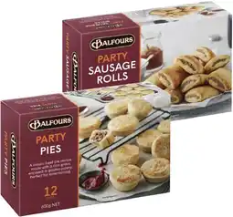 IGA Balfours Sausage Rolls, Party Pies or Pasties 12 Pack Selected Varieties offer