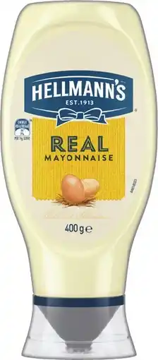 IGA Hellmann’s Squeezy Mayonnaise 400‑432g Selected Varieties offer