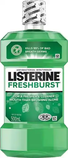IGA Listerine Mouthwash 500mL Selected Varieties offer