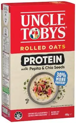 IGA Uncle Tobys Rolled Oats Protein 490g offer