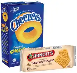 IGA Arnott’s Scotch Finger Biscuits 250g or Cheezels Box 125g Selected Varieties offer