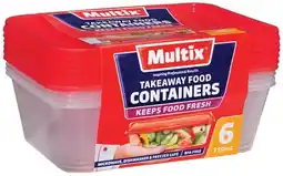 IGA Multix Takeaway Food Containers 750mL 6 Pack offer