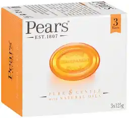IGA Pears Pure & Gentle Bar Soap 3x125g offer