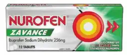 IGA Nurofen Zavance Ibuprofen Caplets or Tablets 12 Pack offer