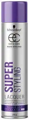 IGA Schwarzkopf Extra Care Super Styling Lacquer or Hair Spray 250g Selected Varieties offer