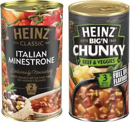 IGA Heinz Classic or Big’N Chunky Canned Soup 520‑535g Selected Varieties offer
