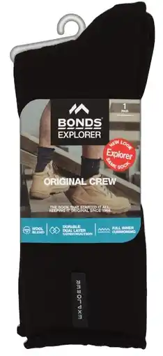 IGA Bonds Explorer Men’s Original Crew Socks 1 Pack Selected Varieties offer
