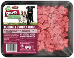 IGA Paws Fresh Dog Food 600g Selected Varieties (From the Meat Dept) offer