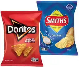 IGA Doritos Corn Chips 110-170g or Smith’s Chips 170-175g Selected Varieties offer