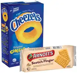 IGA Arnott’s Scotch Finger Biscuits 250g or Cheezels 125g Selected Varieties offer