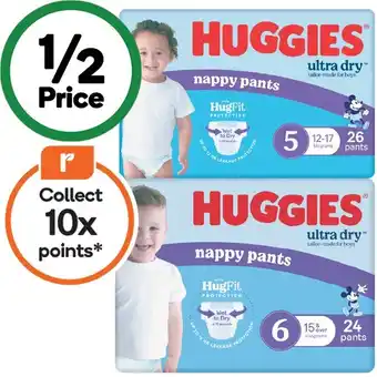 Woolworths Huggies Ultra Dry Nappy Pants Pk 24-36 offer
