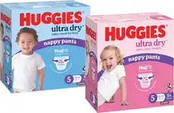 Coles Huggies Ultra Dry Jumbo Nappy Pants 48 Pack-62 Pack offer