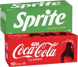 Coles Coca-Cola, Fanta or Sprite Soft Drink 10x375mL offer