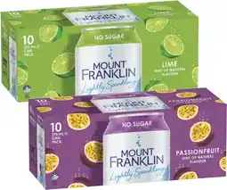 Coles Mt Franklin Lightly Sparkling Water 10x375mL offer