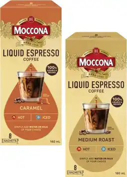 Coles Moccona Liquid Espresso Coffee Sachets 8 Pack offer