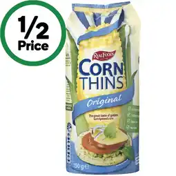 Woolworths Real Foods Corn Thins 125-150g offer