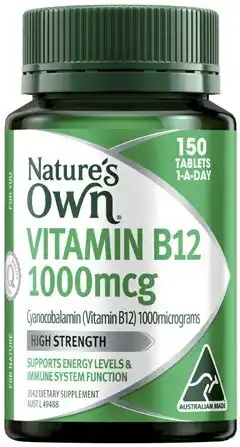 Coles Nature's Own Vitamin B12 1000mcg Tablets 150 Pack^ offer