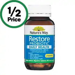 Woolworths Nature’s Way Restore Probiotic Daily Health Capsules Pk 90 offer