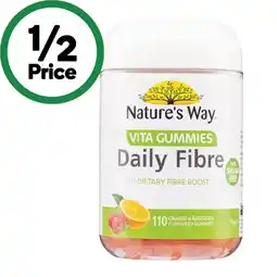 Woolworths Nature’s Way Vita Gummies for Adults Daily Fibre Pk 110 offer
