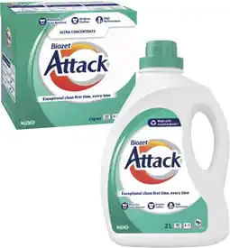 Coles Biozet Attack Regular Laundry Liquid 2 Litre or Powder 2kg offer