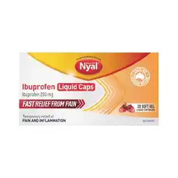 Woolworths Nyal Ibuprofen Liquid Gel Capsules Pk 20^ offer