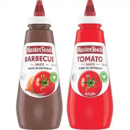Woolworths MasterFoods Tomato or Barbecue Sauce 475-500ml offer