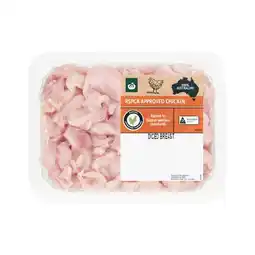 Woolworths Australian Fresh RSPCA Approved Chicken Breast Diced 1 kg offer