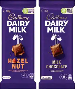 Coles Cadbury Dairy Milk Block Chocolate 150g-190g offer