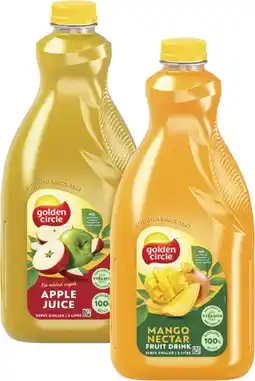 Coles Golden Circle Mango Nectar or Apple Juice 2 Litre offer
