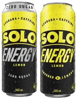 Coles Solo Lemon Energy Drink 500mL offer