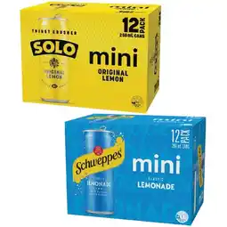 Woolworths Pepsi Max, Schweppes Lemonade or Solo Varieties 12 x 250ml offer