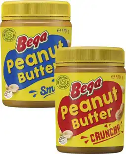 Coles Bega Smooth or Crunchy Peanut Butter 470g offer