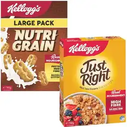 Woolworths Kellogg’s Nutri-Grain 765g, Coco Pops 650g or Just Right Cereal 740g offer