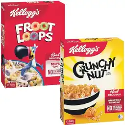 Woolworths Kellogg’s Froot Loops 460g or Crunchy Nut Corn Flakes 640g offer