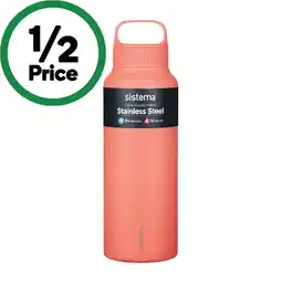 Woolworths Sistema Stainless Steel Dual Wall Bottle 1 Litre offer