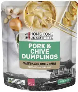 Coles Hong Kong Dim Sim Kitchen Pork & Chive Dumplings 300g offer