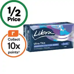 Woolworths Libra Goodnights Ultra Thin Long & Wide Pads Pk 6 offer