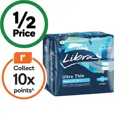 Woolworths Libra Ultra Thins Pads Wings Regular Pk 14 offer
