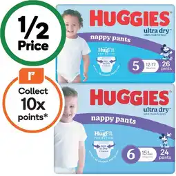 Woolworths Huggies Ultra Dry Nappy Pants Pk 24-36 offer