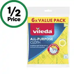 Woolworths Vileda All-Purpose Cloth Pk 6 offer