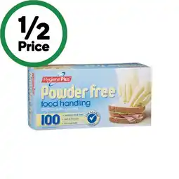 Woolworths Hygiene Plus Powder Free Disposable Gloves Pk 100 offer