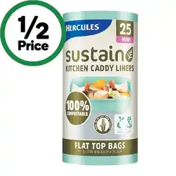 Woolworths Hercules Sustain 100% Compostable Bag Mini Pk 25 offer