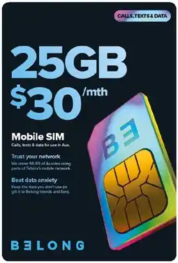 Coles Belong $30 Mobile SIM offer