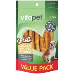 Woolworths Vitapet Chewz Chicken Wrapped Rawhide Dog Treats Pk 18 offer