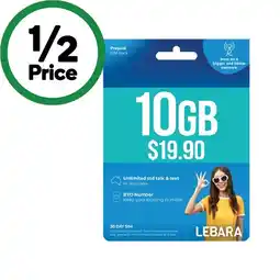 Woolworths Lebara $19.90 Starter Pack offer